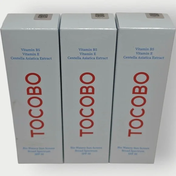 LOT OF 3 TOCOBO Bio Watery Sunscreen, Broad Spectrum Spf 50 Vitamin B +E‎ 1.35oz