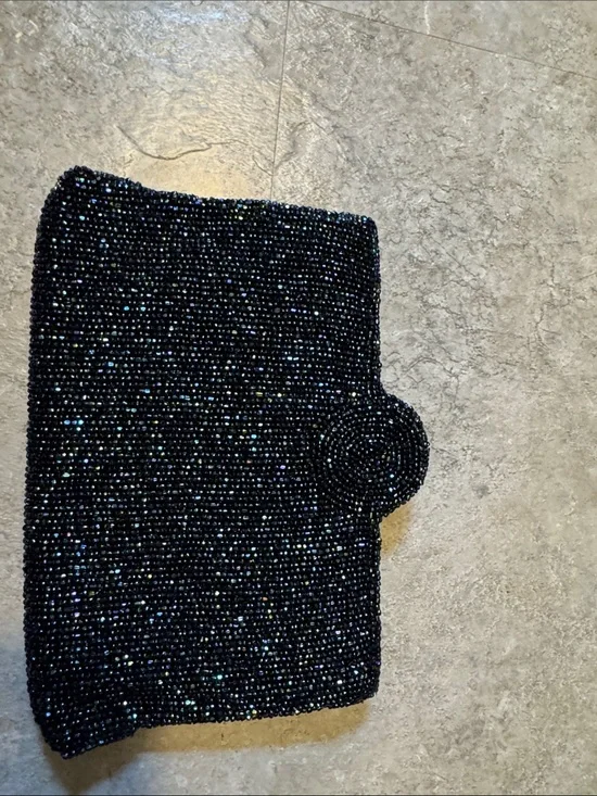 Beaded black purse