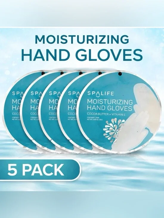 5‎ X SpaLife Moisturizing Hand Gloves Cocoa Butter Vitamin E Hand Mask Treatment