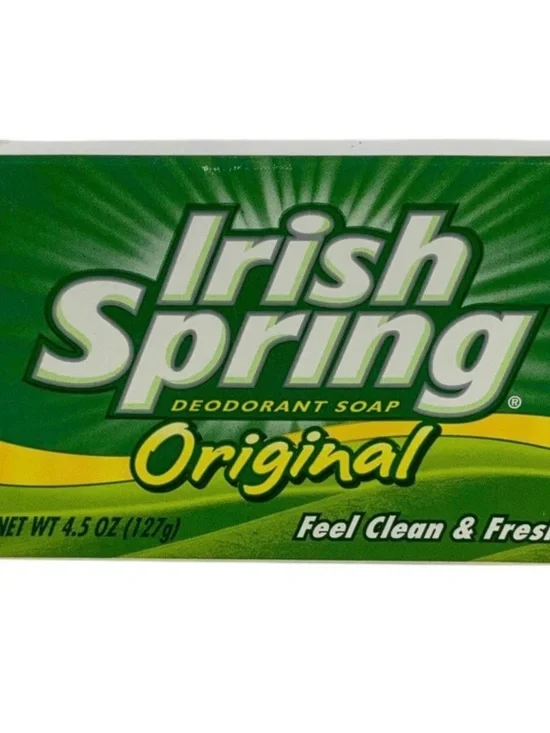Irish Spring Original Deodorant Soap Bar Feel Clean & Fresh 4.5 oz. Discontinued