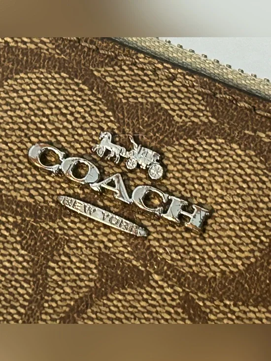 Coach Canvas Double Zip Wristlet