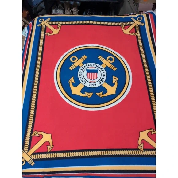 Vintage U.S.‎ Coast Guard Cotton Fleece Blanket Throw