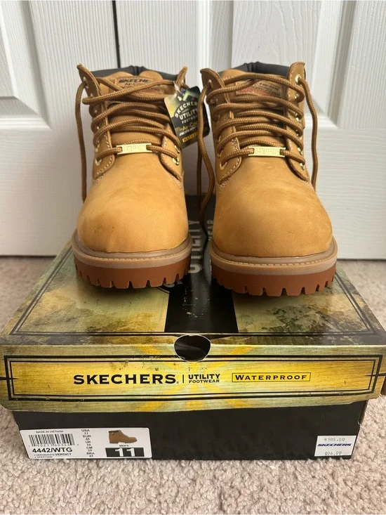 Skechers Men's Wheat Tan Waterproof Work Boots