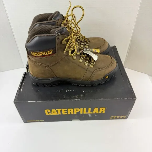 Cat Footwear Men's Outline Soft ToeWork Boot Size 11 Medium Seal Brown New