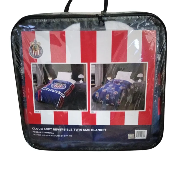Chivas de Guadalajara Reversible Twin Soccer Blanket S.V.T Plush