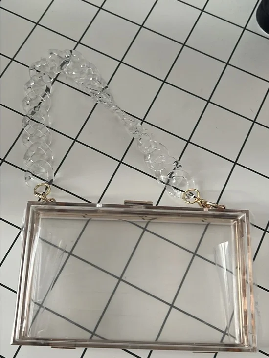 Clear Acrylic Clutch Bag with two straps included