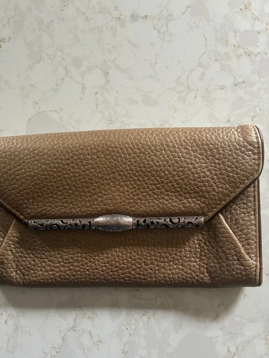 Brighton Tan Leather Envelope Wallet