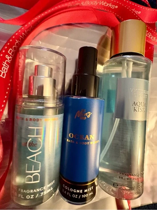 NEW -Victoria’s Secret & Bath & Body Works Ocean & Beach Fragrance Mist Set of 3