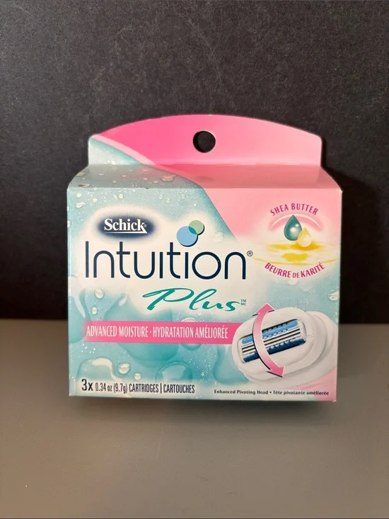 Schick Intuition Plus Advanced Moisture Shea Butter Razor Refill Cartridges 3/pk