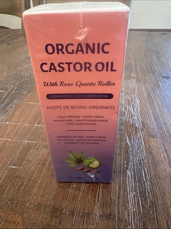 Organic Castor Oil with Rose Quartz Roller — New