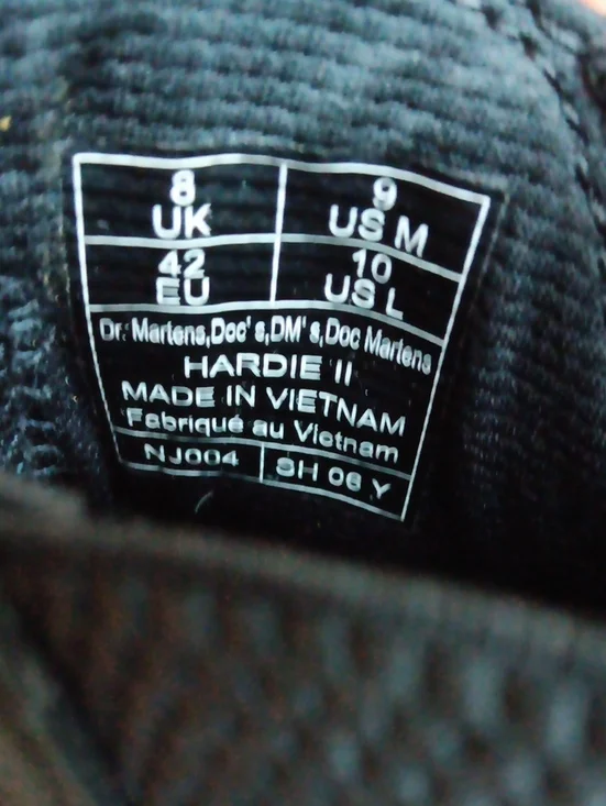 Dr. Martens Black Textile Hardie II Sneaker Label View