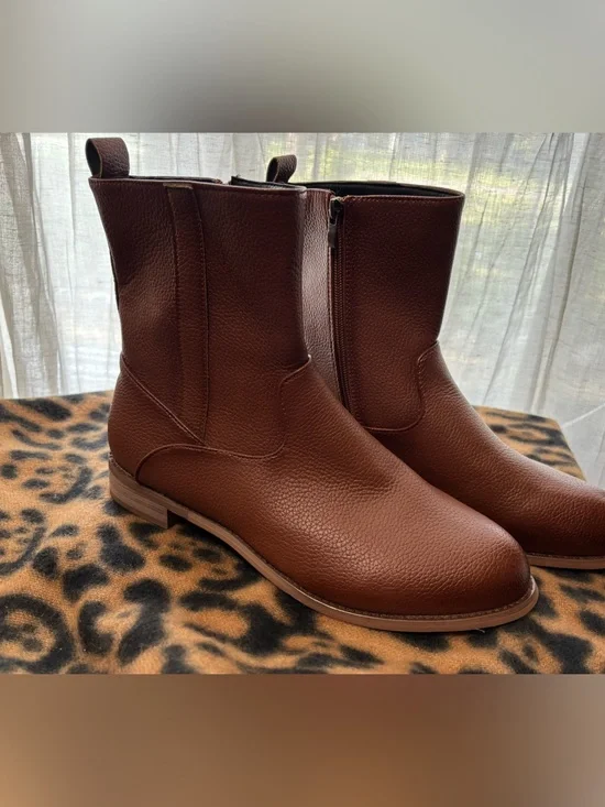Classic Brown Leather Ankle Boots