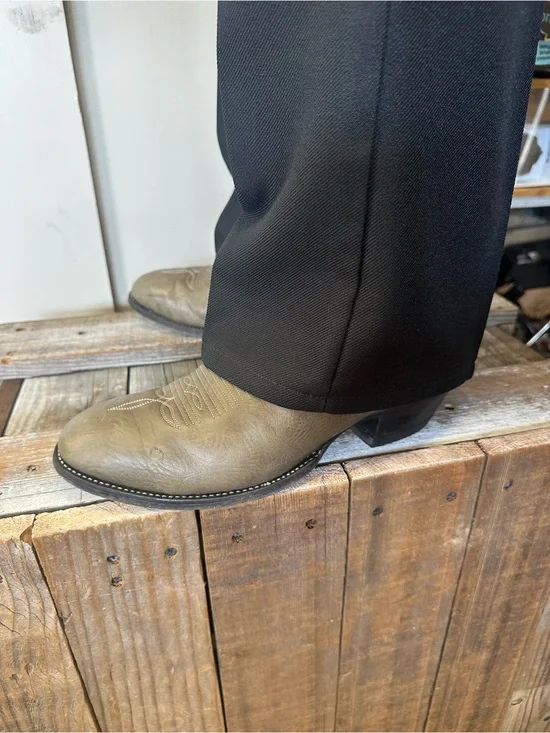 Tony Lama 2 tone, Light Grey with Black Leather Cowboy Boot 9D