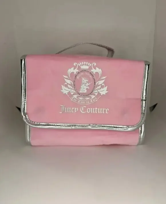 NWT Juicy Couture Travel Cosmetic Bag Light Pink Makeup Pouch Beauty