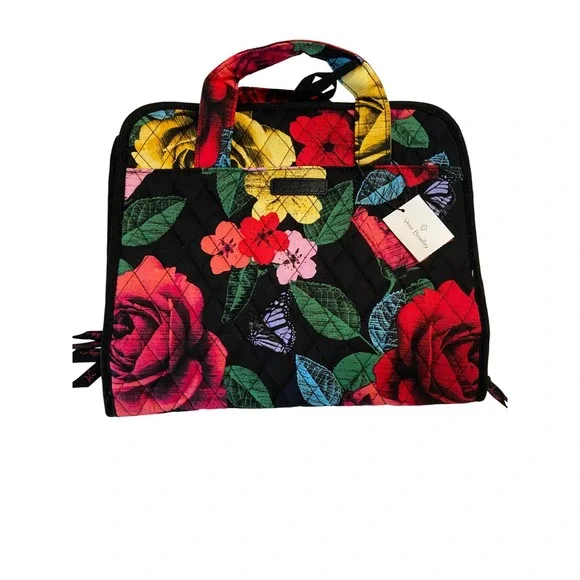 Vera Bradley Hanging Organizer Havana Rose Quilted Travel Toiletry Bag NEW