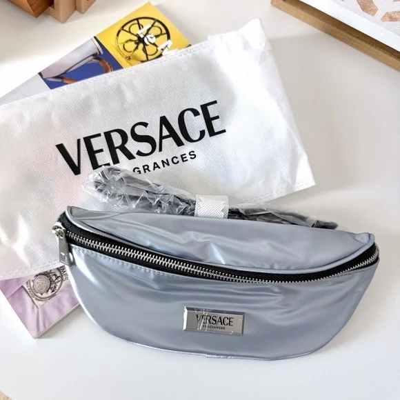 Versace Fragrance Belt‎ Bag Metallic Silver