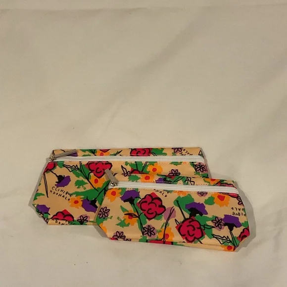 Clinique Floral Print Set of‎ 2 Cosmetic Pouches