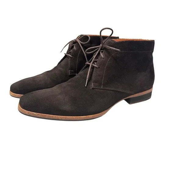 Wolf Shepherd Striker Chukka‎ Chocolate Calfskin Suede Boots Mens Size 9.5