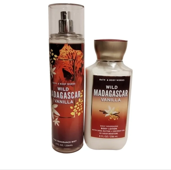 Bath and‎ Body Works Discontinued 2pcs WILD MADAGASCAR VANILLA Mist & Lotion