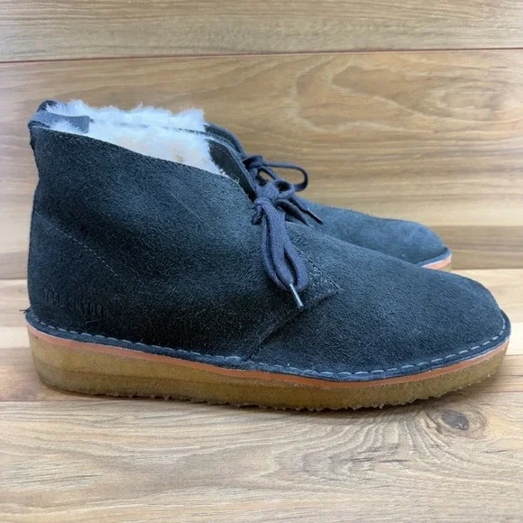 Clarks Todd Snyder Desert Chukka Mens 11.5 Dark Gray Blue? Suede Crepe Gum Fur