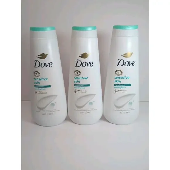 Dove Sensitive Skin Body Wash‎ Hypoallergenic 23 oz each 3 PACK NEW