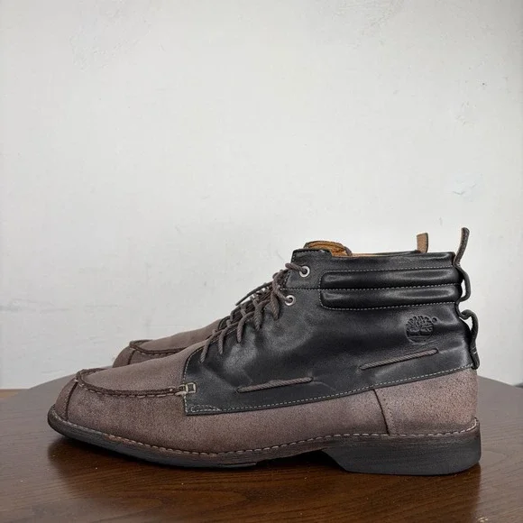 Timberland Boots Men's 12M Brown Leather Chukka Earthkeepers City Moc Toe 73173