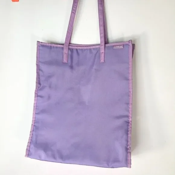 Clinique MakeUp Cosmetic Travel Carry Tote Bag Storage Lavender Purple New