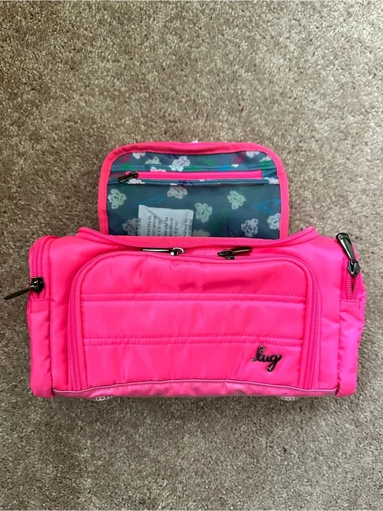 Lug Bright Neon Pink Travel Cosmetic Organizer