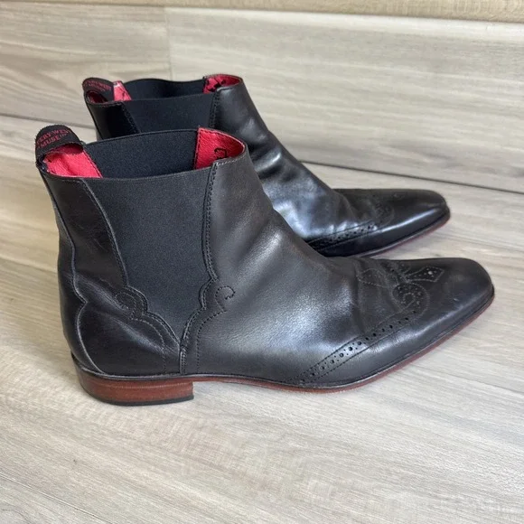 Jeffery-West Muse Black Leather Chelsea Boots Mens Size 11 Made In Spain