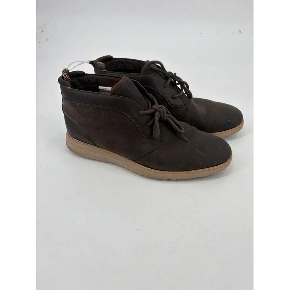 UGG Mens Neumel Flex Chukka Boots Dark Brown Leather Suede Lace Up Size 10