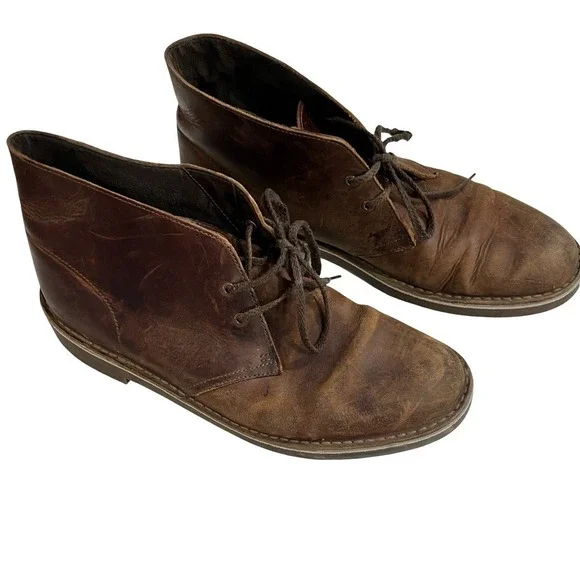 Clarks Boots Mens 10 M Chukka‎ Bootie Brown Leather
