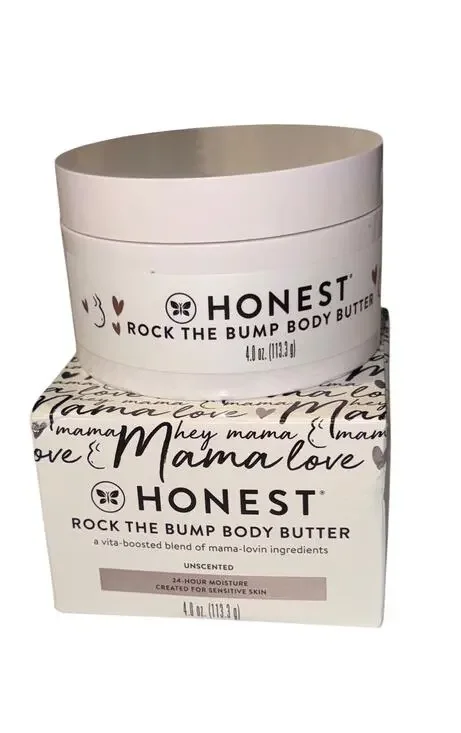 Honest Rock The Bump Body Butter 4oz Unscented 24 Hour Moisture Sensitive Skin