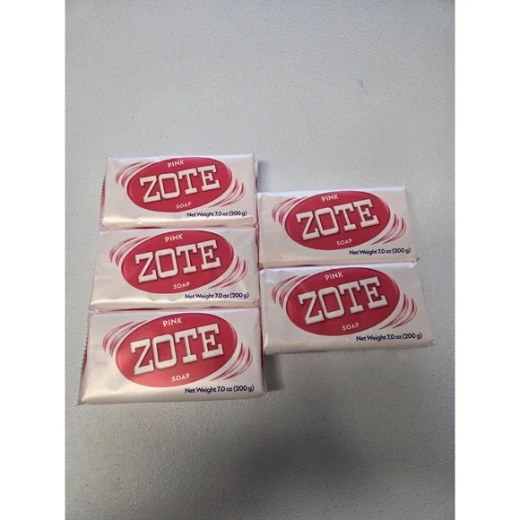 5 Zote Pink Laundry Soap Washing Clothes 7oz Bars Detergent Kitchen Jabon