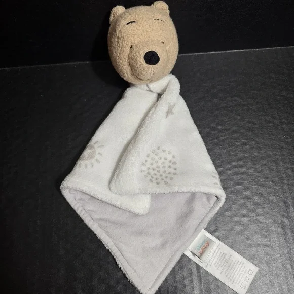Lambs & Ivy Disney Baby Winnie The Pooh Lovey White Gray Stars Security Blanket‎