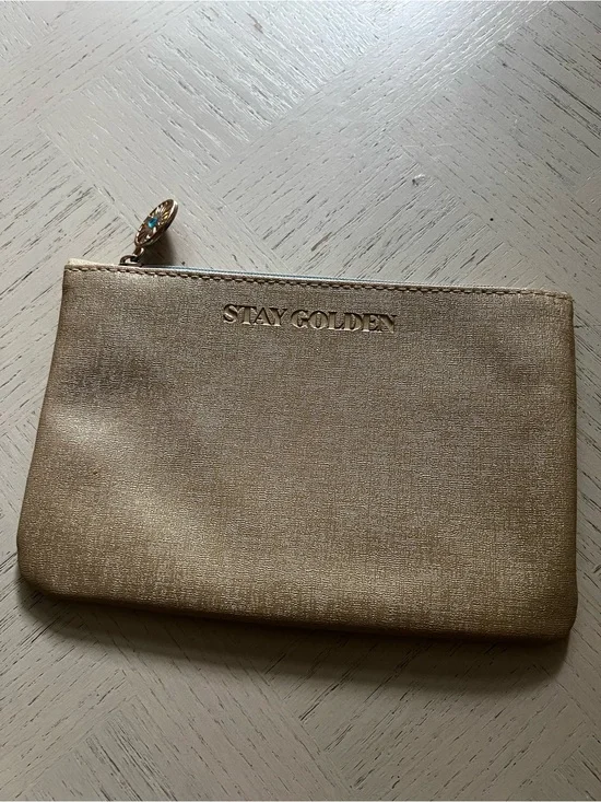 IPSY July 2021 Glam Bag STAY GOLDEN Makeup Cosmetic Clutch Jeweled Zip Pull