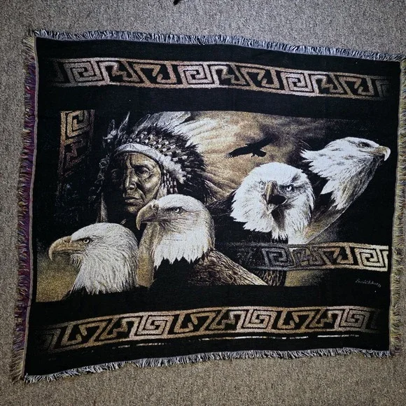 Lakota Twilight Mill Street Design American Eagle Native American USA‎ Throw