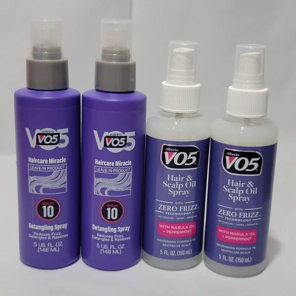Alberto VO5 Haircare Set 2x Detangling Spray 10 & 2x Hair‎ Scalp Oil Spray 5oz