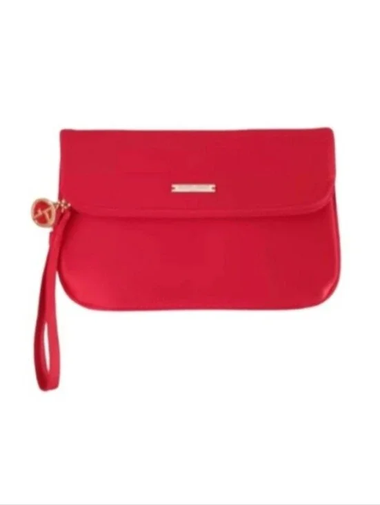 Giorgio Armani Vibrant Red Clutch Cosmetic Wristlet Bag | EUC