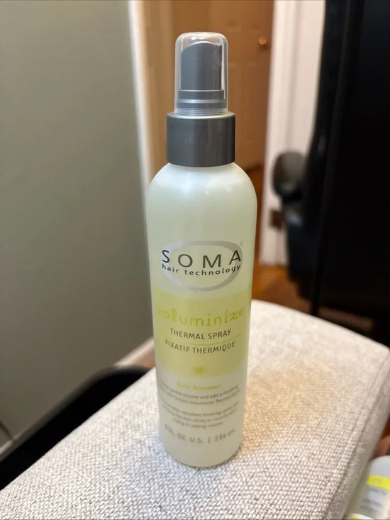 Soma Voluminize Thermal Spray - Pale Green Bottle with Gray Cap