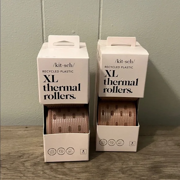 NIB Kitsch Recycled Plastic XL Thermal Rollers 4pc set x 2