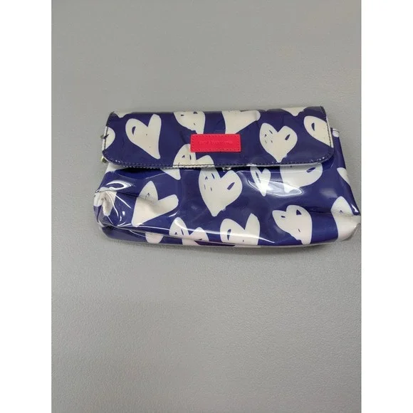 Preppy Toiletry Bag‎ Bath & Body Works OS Heart Print Blue Pink Cosmetic Case