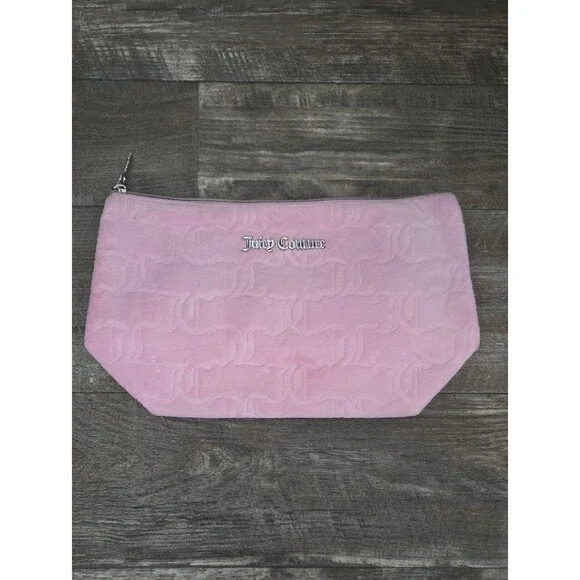 Juicy Couture Light Pink Quilted Logo Cosmetic Pouch