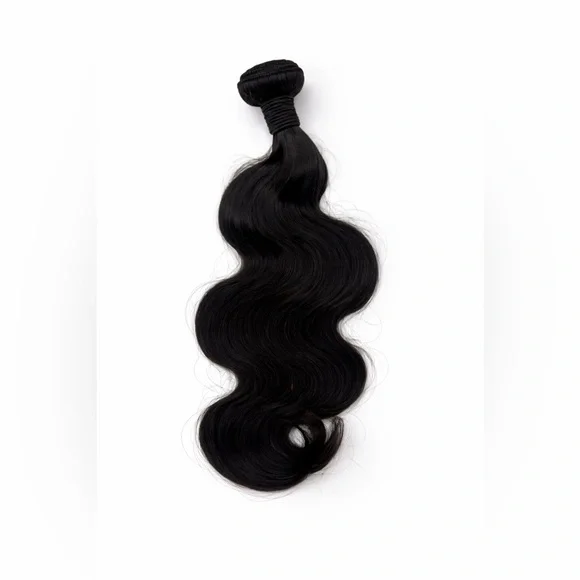 16” 100% Human Hair Body Wave Bundle Natural Black Weft Extension