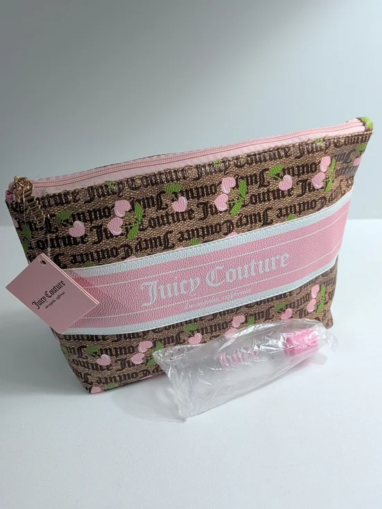 Juicy Couture Logo Cherry Cosmetic Bag & Travel Bottle