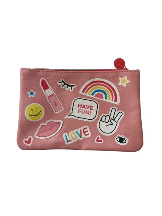🤑 5/$25 ipsy Pink Sticker-Graphic Cosmetic Pouch