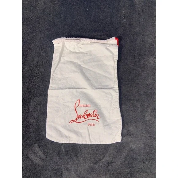 Christian Louboutin Women's Dust Bag Approx 12 X 8 White Drawstring Shoe Red