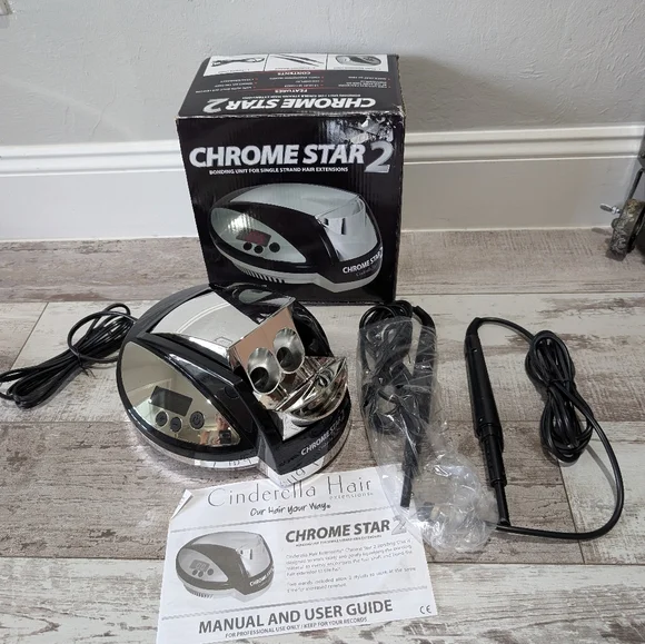 Chrome Star 2 Hair Extension Tool -‎ Black and Silver New Open Box