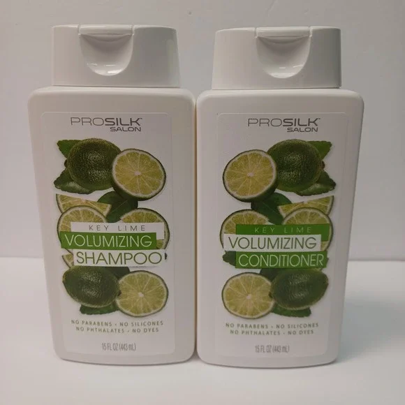 2pk PRO SILK SALON KEY LIME VOLUMIZING SHAMPOO CLARIFYING MOISTURIZING HAIR 15oz