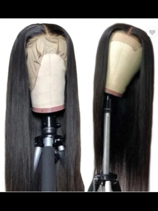 20 Inch, 13x4 Black Straight Lace Front Wig - Premium 100% Human Hair