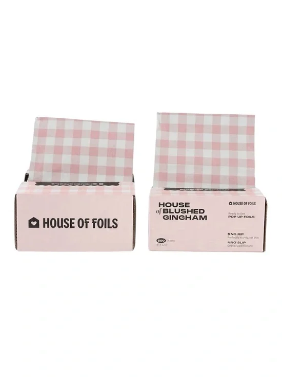 House of Foils Pink Gingham Plaid Hair Coloring Foils